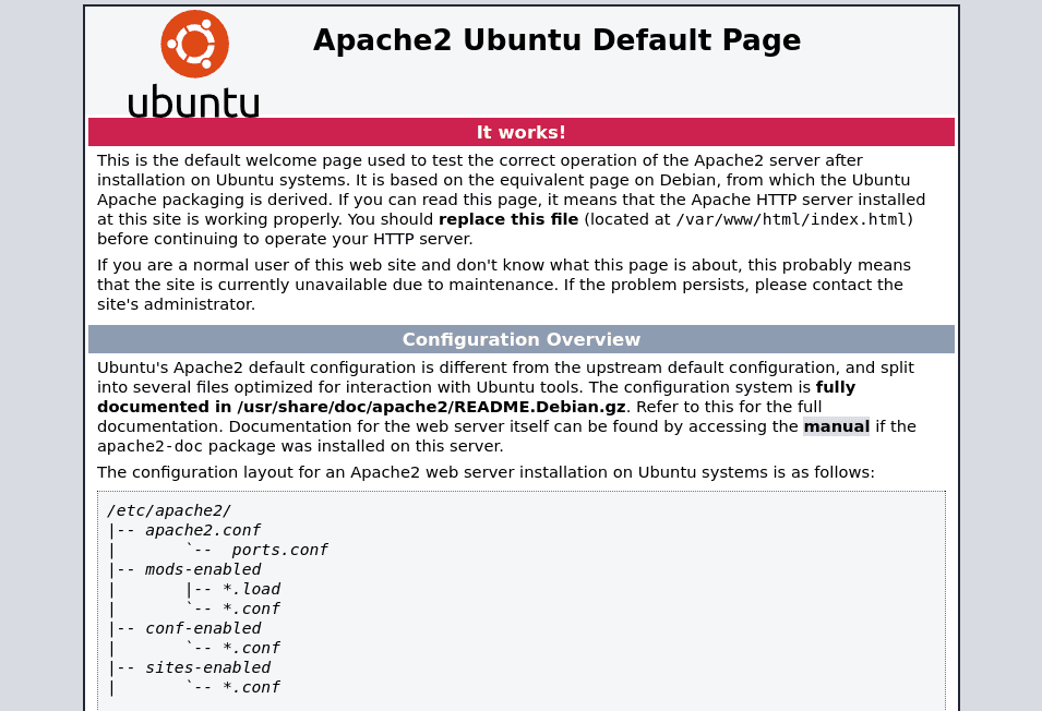 Apache Default Page