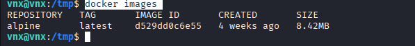 Docker Images Output